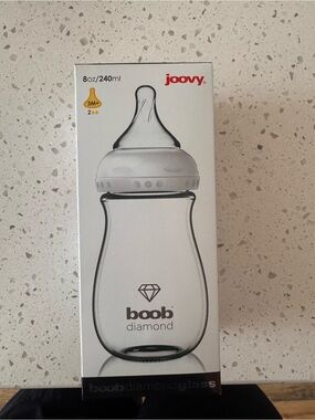 SIX Joovy Boob Diamond GLASS 8oz Baby Bottles